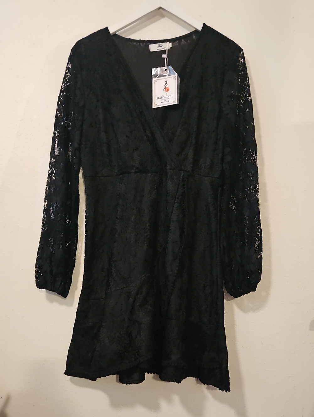HALF ISLAND WOMAN LACE MINI DRESS L